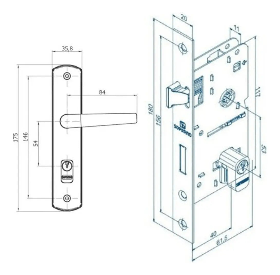 Cerradura Manija Exterior Pop Line Crom Soprano