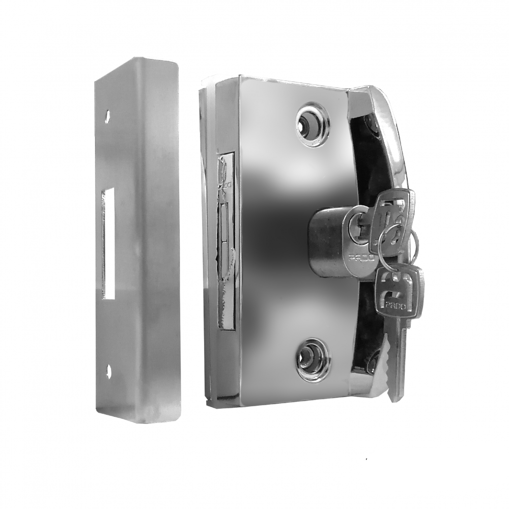Cerradura Blindex PV05 Oval Corred VID-PAR Ventana Der Crom Pado