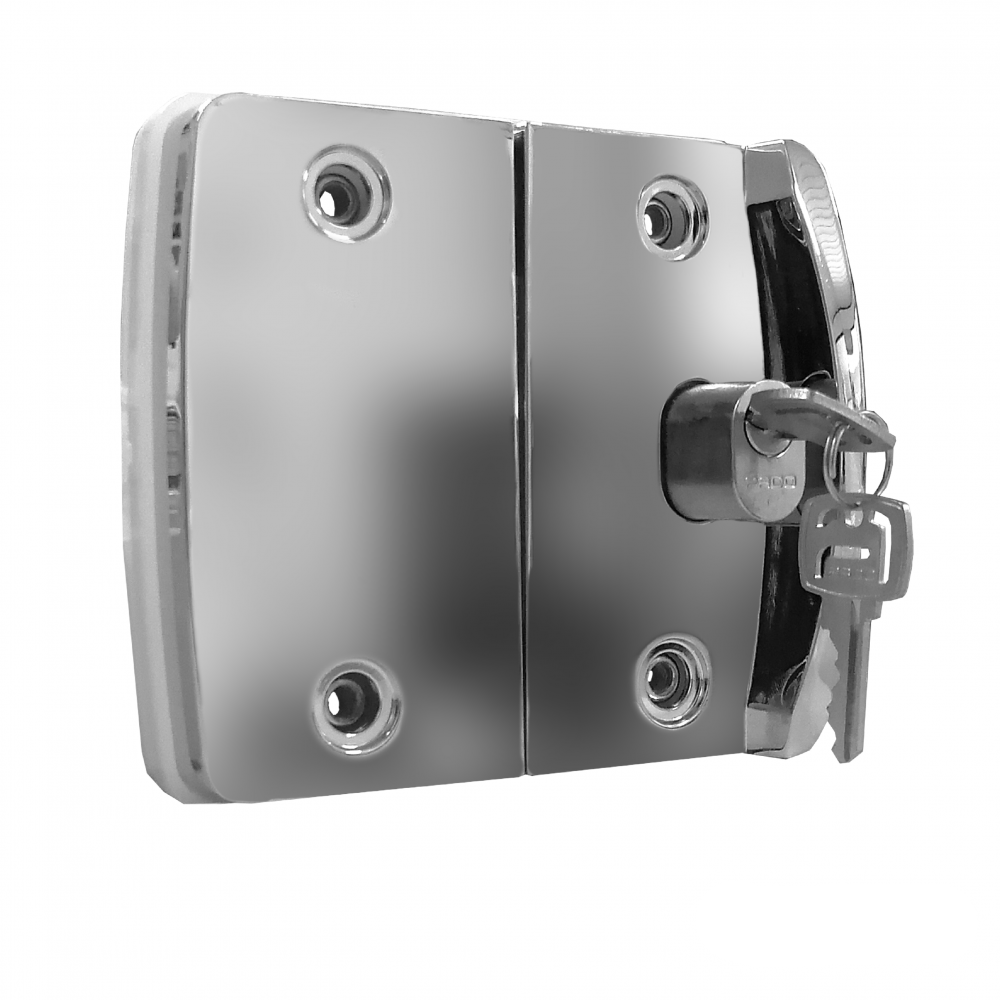 Cerradura Blindex PV05 Oval Corred VID-VID Ventana Der Crom Pado